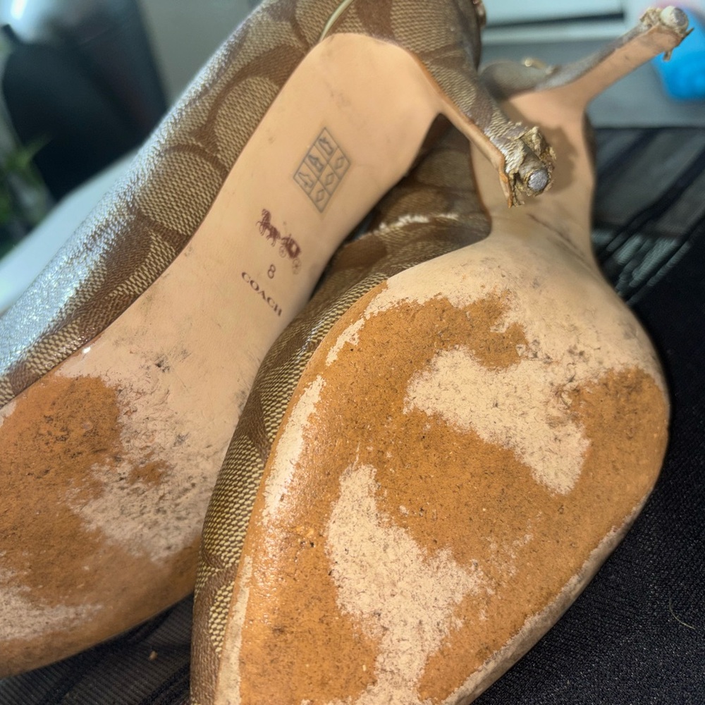 Coach Women's Brown Patterned Heels - image 2